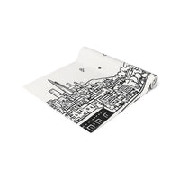 San Francisco California Table Runner, Doodle Skyline, Minimal Line Art Tablecloth
