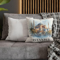 Istanbul Turkey Pillowcase Watercolor Throw Pillow Case