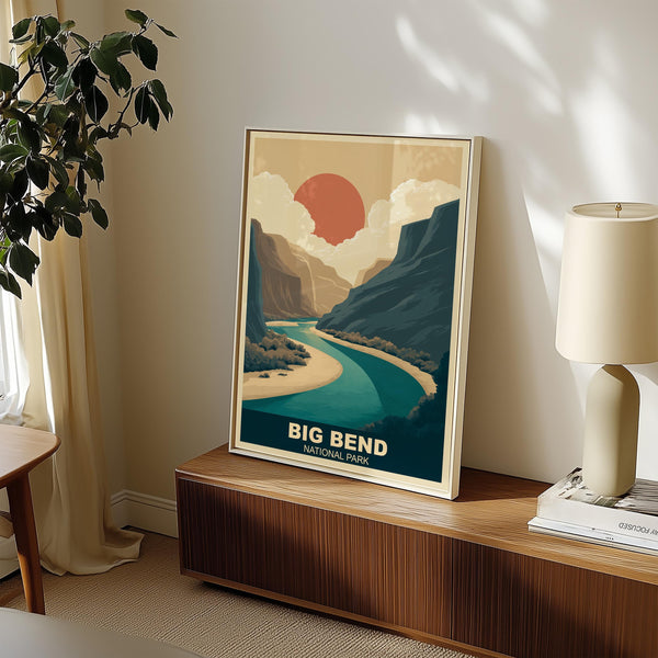 Big Bend2 National Park Vintage Poster Wall Art, Travel Print, Hiking Decor