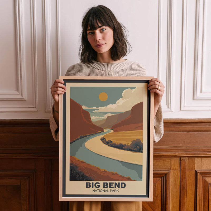 Big Bend National Park Vintage Poster Wall Art, Travel Print, Hiking Decor