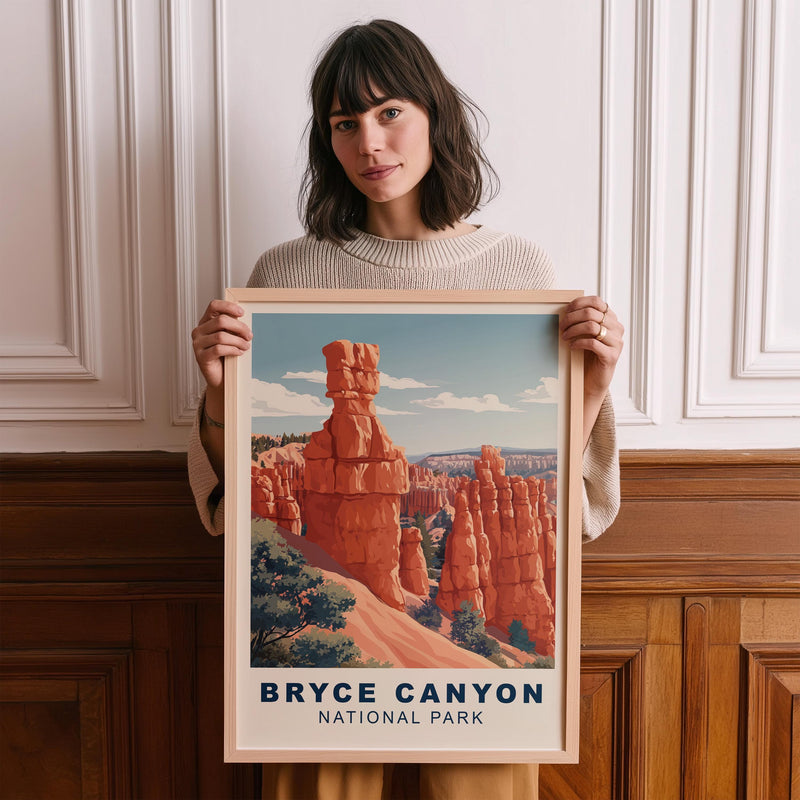 Bryce Canyon2 National Park Vintage Poster Wall Art, Travel Print, Hiking Decor