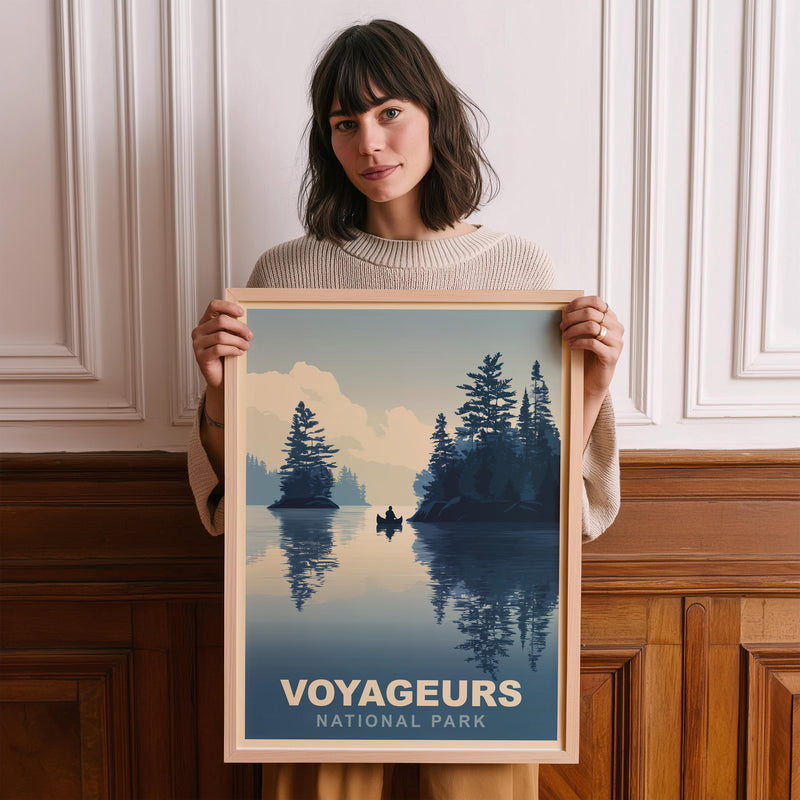 Voyageurs National Park Vintage Poster Wall Art, Travel Print, Hiking Decor