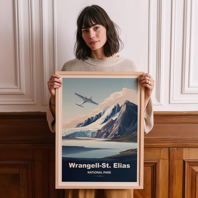 Wrangell–St Elias National Park Vintage Poster Wall Art, Travel Print, Hiking Decor