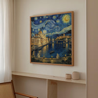 Budapest Hungary Starry Night Wall Art, Van Gogh Print, Travel Gift Home Decor