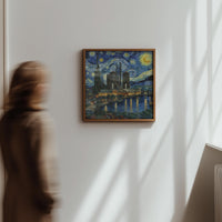 Detroit Michigan Starry Night Wall Art, Van Gogh Print, Travel Gift Home Decor