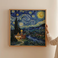 Fargo North Dakota Starry Night Wall Art, Van Gogh Print, Travel Gift Home Decor
