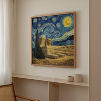 Giza Pyramids Egypt Starry Night Wall Art, Van Gogh Print, Travel Gift Home Decor