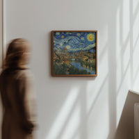 Florence Italy Starry Night Wall Art, Van Gogh Print, Travel Gift Home Decor