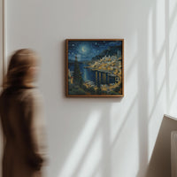 Monaco Starry Night Wall Art, Van Gogh Print, Travel Gift Home Decor