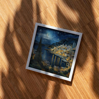 Monaco Starry Night Wall Art, Van Gogh Print, Travel Gift Home Decor