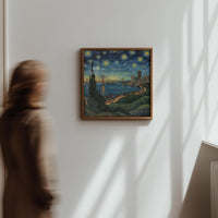 San Francisco California Starry Night Wall Art, Van Gogh Print, Travel Gift Home Decor