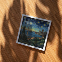 San Francisco California Starry Night Wall Art, Van Gogh Print, Travel Gift Home Decor