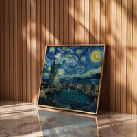 Reykjavik Iceland Starry Night Wall Art, Van Gogh Print, Travel Gift Home Decor
