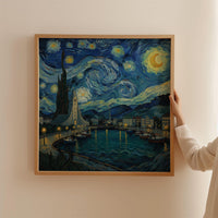 Reykjavik Iceland Starry Night Wall Art, Van Gogh Print, Travel Gift Home Decor