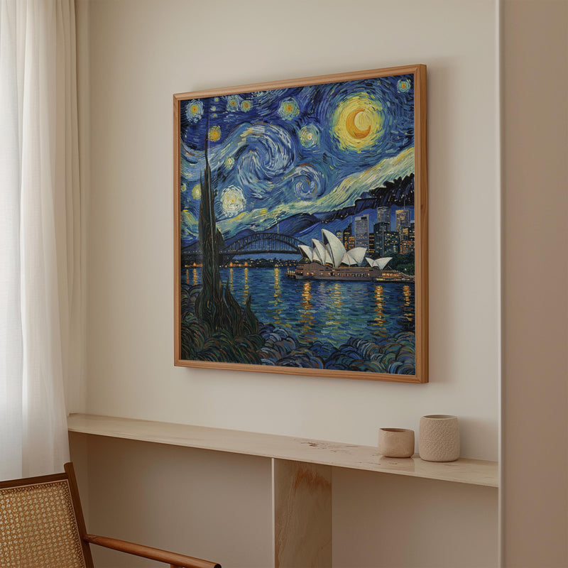 Sydney Australia Starry Night Wall Art, Van Gogh Print, Travel Gift Home Decor