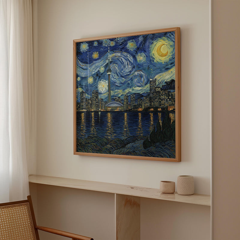 Toronto Canada Starry Night Wall Art, Van Gogh Print, Travel Gift Home Decor