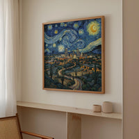 Tucson Arizona Starry Night Wall Art, Van Gogh Print, Travel Gift Home Decor