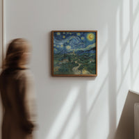 Tuscany Italy Starry Night Wall Art, Van Gogh Print, Travel Gift Home Decor
