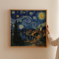 Tallinn Estonia Starry Night Wall Art, Van Gogh Print, Travel Gift Home Decor