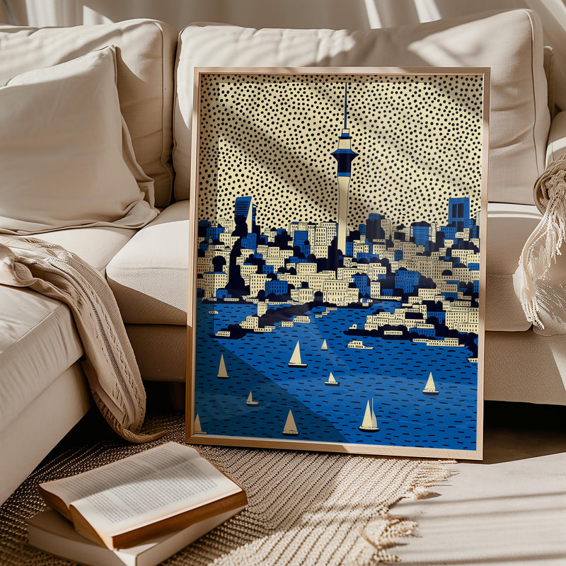 Auckland New Zealand Wall Art Print, Pop Art Modern Poster Travel gift