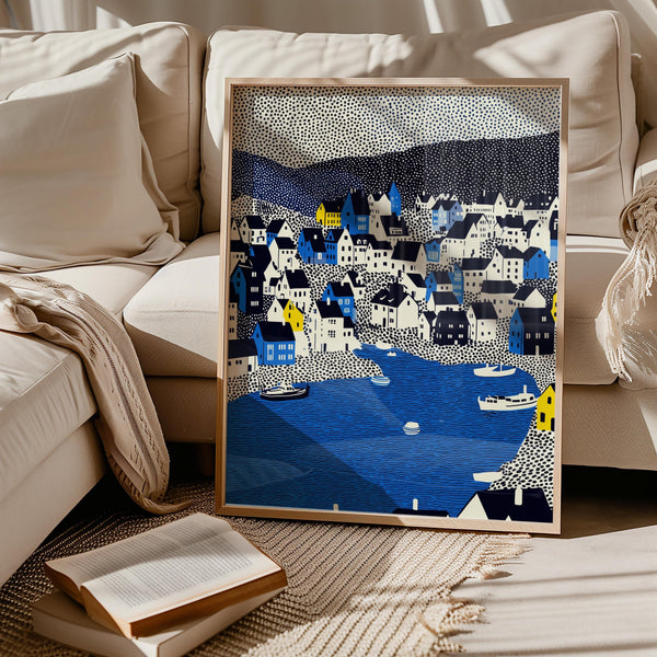 Torshavn Faroe Islands Wall Art Print, Pop Art Modern Large Poster Travel Gift Canvas