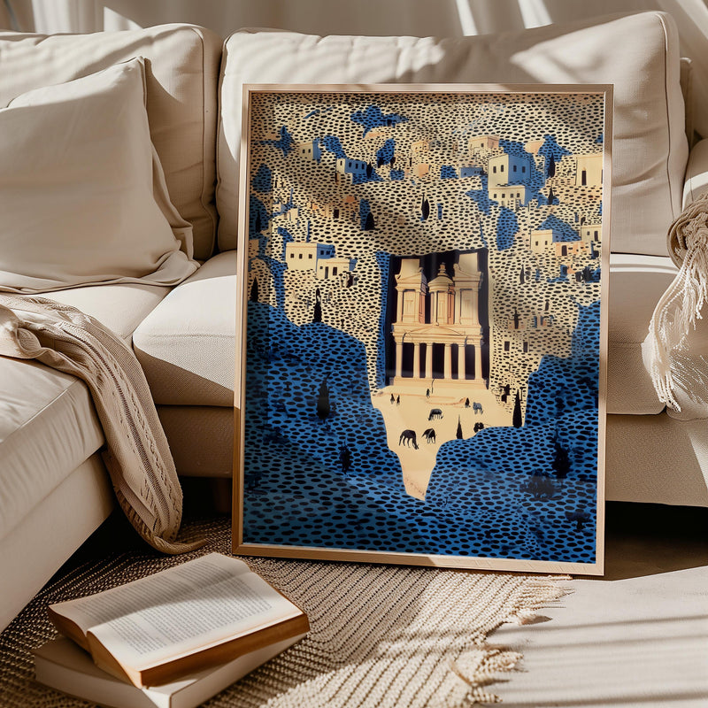 Petra Wall Art Print, Pop Art Modern Poster Japanese Travel Gift Canvas