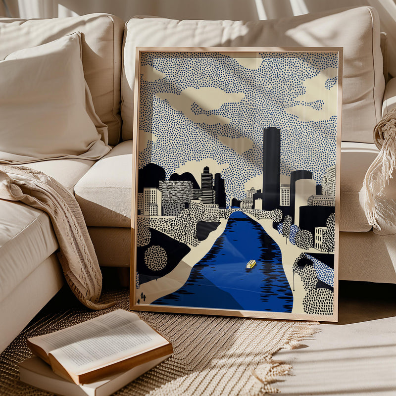 Oklahoma City Wall Art Print, Pop Art Modern Poster Japanese Travel Gift Canvas