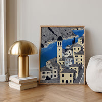 Kotor Montenegro Wall Art Print, Pop Art Modern Poster Japanese Travel Gift Canvas