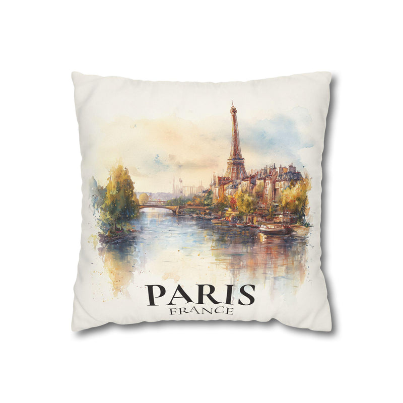 Paris France Pillowcase Watercolor Throw Pillow Case