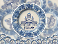 Finland Sticker Vintage Delft style Vinyl, Delftware Decal Waterproof, Blue Country Travel Kindle Journal Sticker