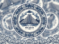 Mexico Sticker Vintage Delft style Vinyl, Delftware Decal Waterproof, Blue Country Travel Kindle Journal Sticker