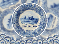 New Zealand Sticker Vintage Delft style Vinyl, Delftware Decal Waterproof, Blue Country Travel Kindle Journal Sticker
