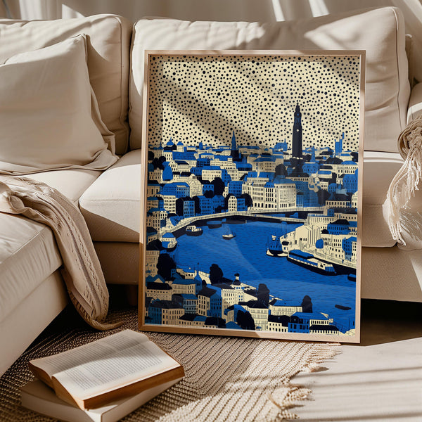 Hamburg Germany Wall Art Print, Pop Art Modern Large Size Poster Travel Gift Canvas