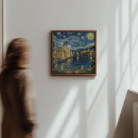 Budapest Hungary Starry Night Wall Art, Van Gogh Print, Travel Gift Home Decor