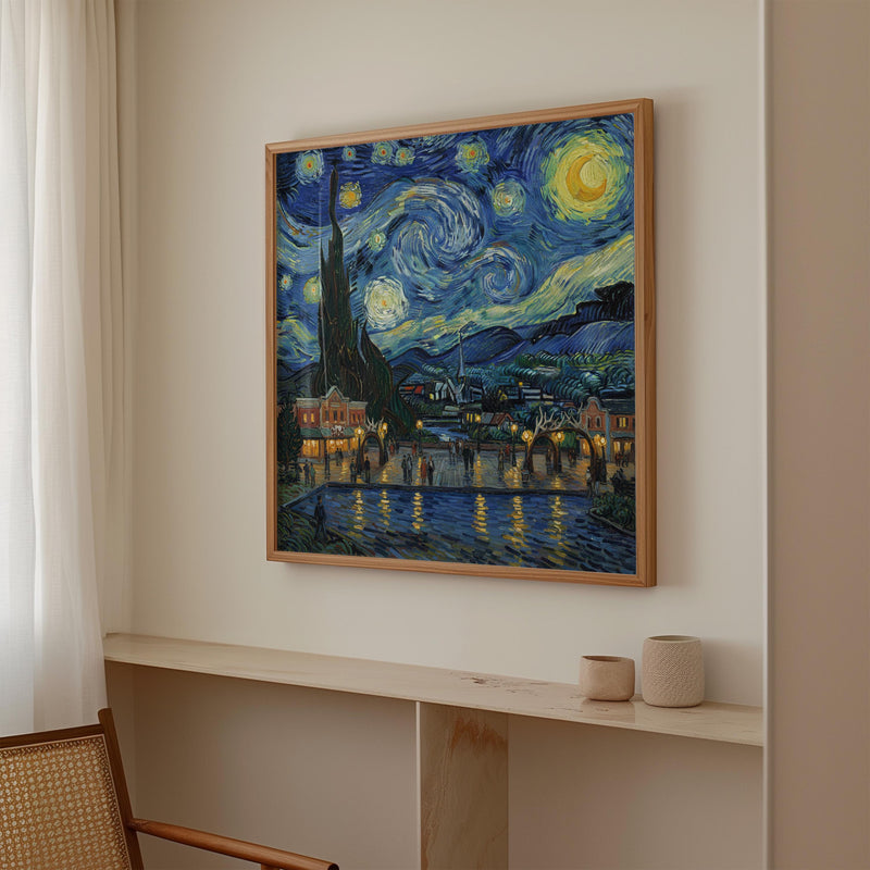 Jackson Wyoming Starry Night Wall Art, Van Gogh Print, Travel Gift Home Decor