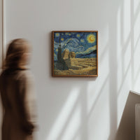 Giza Pyramids Egypt Starry Night Wall Art, Van Gogh Print, Travel Gift Home Decor