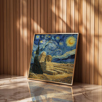 Giza Pyramids Egypt Starry Night Wall Art, Van Gogh Print, Travel Gift Home Decor