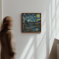 Tokyo Japan Starry Night Wall Art, Print, Japanese Travel Gift Home Decor