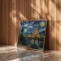 Warsaw Poland Starry Night Wall Art, Van Gogh Print, Travel Gift Home Decor