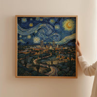 Tucson Arizona Starry Night Wall Art, Van Gogh Print, Travel Gift Home Decor