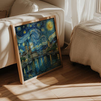 Zurich Switzerland Starry Night Wall Art, Van Gogh Print, Travel Gift Home Decor