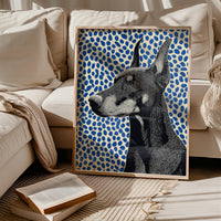 Doberman Modern Wall Art, Pop Art Dog Poster, Canvas Animal Print Gift Decor