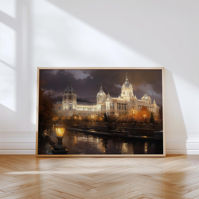 Madrid Wall art Painting, Painterly Style Print, Large Size Canvas Travel Gift Home Decor