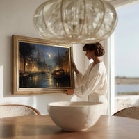 Amsterdam Wall art Painting, Painterly Style Print, Large Size Canvas Travel Gift Home Decor