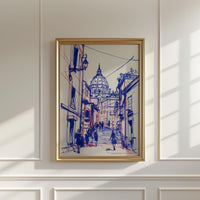 Rome Sketch Wall Art, Architectural Minimalist Line Drawing, Italy Travel Home Decor Print