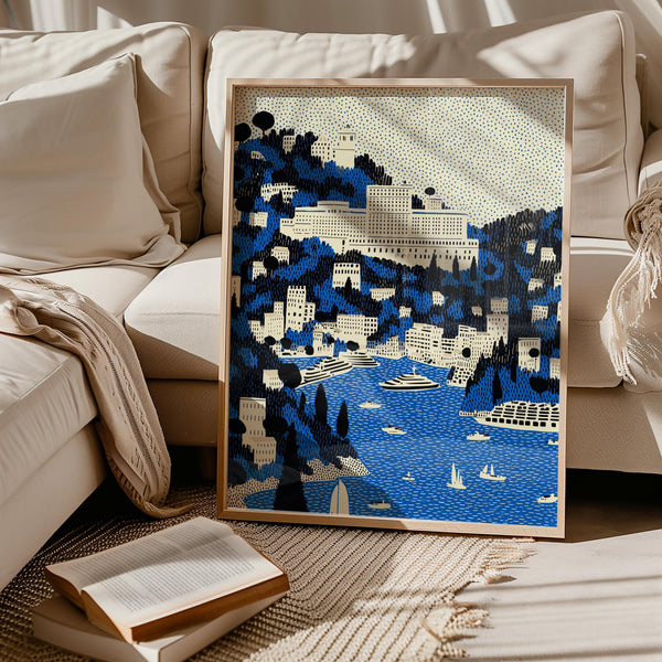 Monaco Wall Art Print, Pop Art Modern Large Size Poster Travel Gift Canvas