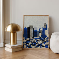Charlotte North Carolina Wall Art Print, Pop Art Modern Poster Japanese Travel Gift Canvas