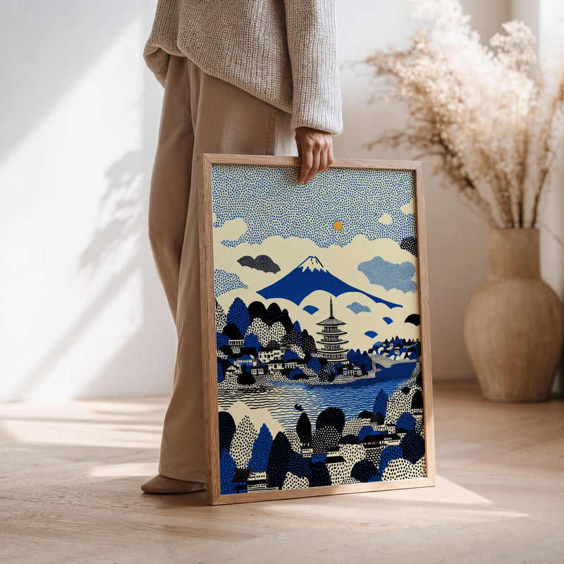 Mount Fuji Wall Art Poster, Pop Art Modern Large Size Japan Print Travel Gift