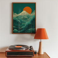 Emerald Waves of Fuji Wall Art, Japanese Ukiyo-e Print on Wood, Ocean Landscape Print