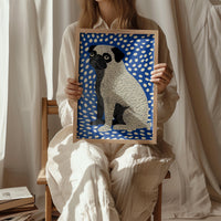 Pug  Polka Dot Wall Art, Pop Art Dog Modern Canvas Animal Print Gift Decor
